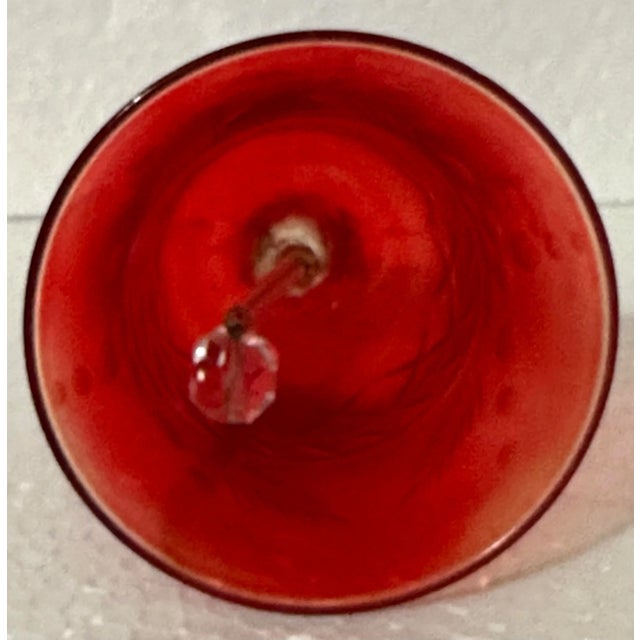 Vintage 20th Century Crystal & Glass Red Holiday Bells- Set of 3 For Sale - Image 9 of 12