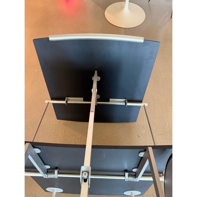 1990s Italian Postmodern Raul Barieri Ycami Attributed Convertible Folding Bar Cart Italian Aluminum Coffee Table Adjustable Mago For Sale - Image 16 of 18