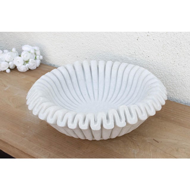 Contemporary Grand Fluted Marble Catch-All For Sale - Image 3 of 7