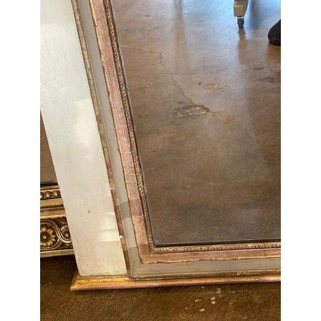 19th C. French Neoclassical Trumeau Mirror For Sale - Image 9 of 14
