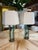 Metal 1970s Fontana Arte Style Brass and Blue Glass Table Lamps - a Pair For Sale - Image 7 of 10