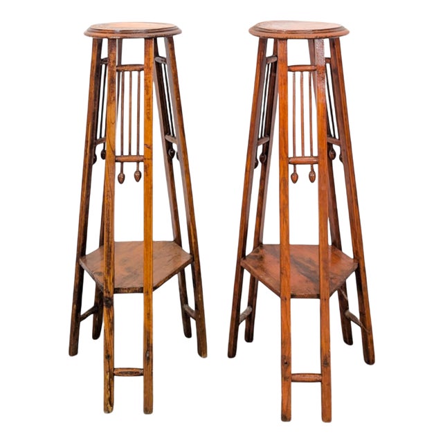 Art Nouveau Column Stands, Set of 2 For Sale