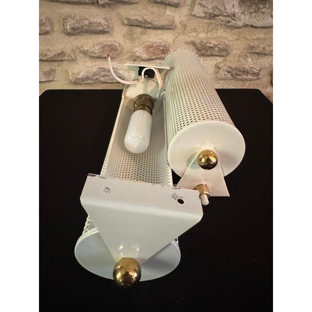 Metal Wall Lights attributed to Mathieu Matégot for Atelier Matégot, 1950s, Set of 2 For Sale - Image 7 of 18