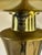 Vintage 1950s Brass Torchiere Floor Lamp With Wood Stem and Tulip Shade For Sale - Image 4 of 10