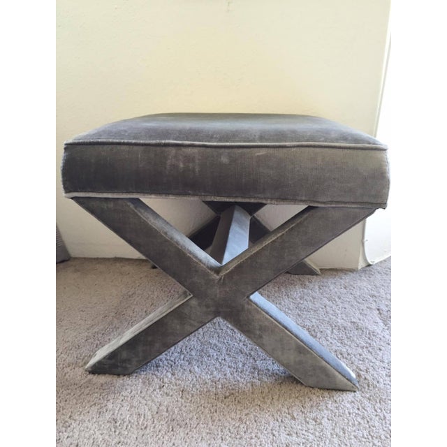 Jonathan Adler X-Bench in Brussels Charcoal | Chairish