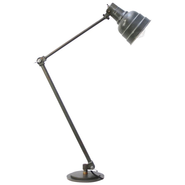 French Machinist Work Light in Grey Metal For Sale