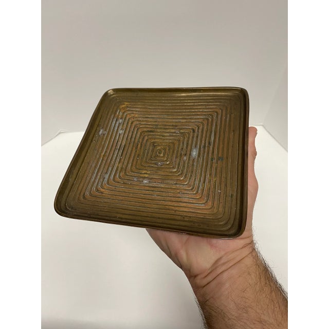 Brass Ben Seibel Jenfred Concentric Square Tray For Sale - Image 8 of 10
