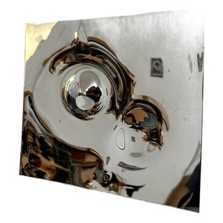 Willy Weber, Swiss Op Art Mirror Polished Metal Stainless Steel Sculpture Relief Will Weber, 1977 For Sale