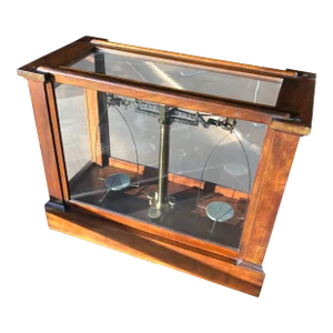 1940s Apothecary Scale in Glass Enclosure