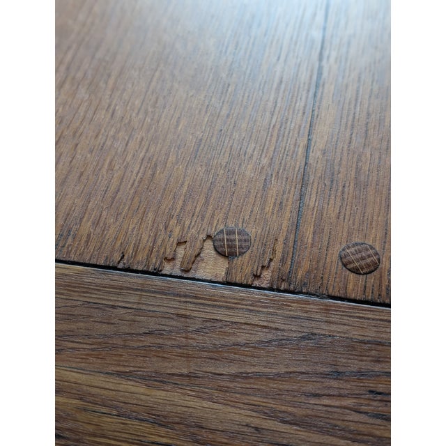 A. Brandt Ranch Oak Trestle Extendable Dining Table For Sale - Image 17 of 17