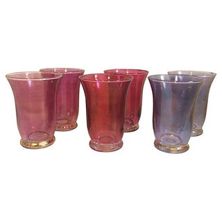 Jewel Tone Glasses - Set of 6 For Sale