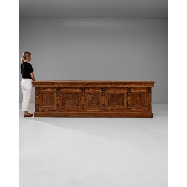 1900s French Provincial Carved Wooden Shop Counter For Sale - Image 17 of 18
