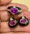 Gemstone 6Ct Natural PURPLE Sapphire , Black Onyx & Pave Diamond Ring & Earring Set 18KG For Sale - Image 7 of 18