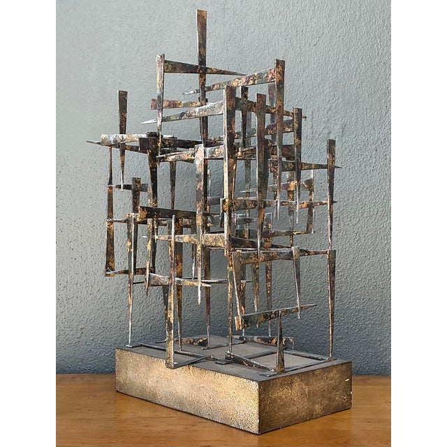 Wood Vintage Brutalist Abstract Sculpture For Sale - Image 7 of 12