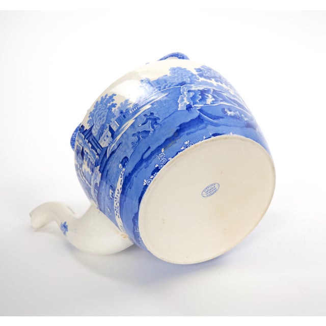 Oversized Italian Blue and White Porcelain Tea or Coffee Pot For Sale - Image 12 of 14