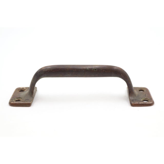 Traditional Vintage 4.875 In. Dark Brass Bridge Furniture Window Lift Pull For Sale - Image 3 of 5