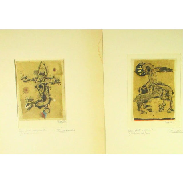 A pair of etchings on paper by Johnny Gotthard Friedlaender (1912-1992) Friedlaender was a very accomplished graphic...