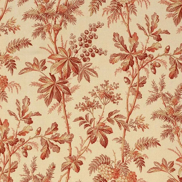 Schumacher Brantwood Vine Fabric in Currant For Sale