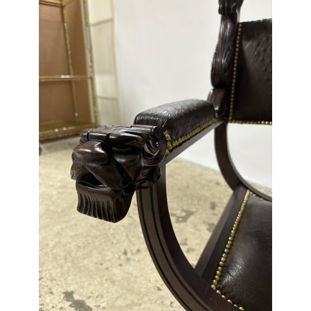 Late 19th Century Late 19th Century Renaissance Revival Lion Motif Arm Chair For Sale - Image 5 of 10