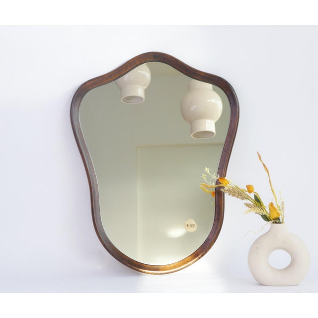Vintage Dutch Scalloped Wooden Mirror, 1950s For Sale - Image 11 of 11