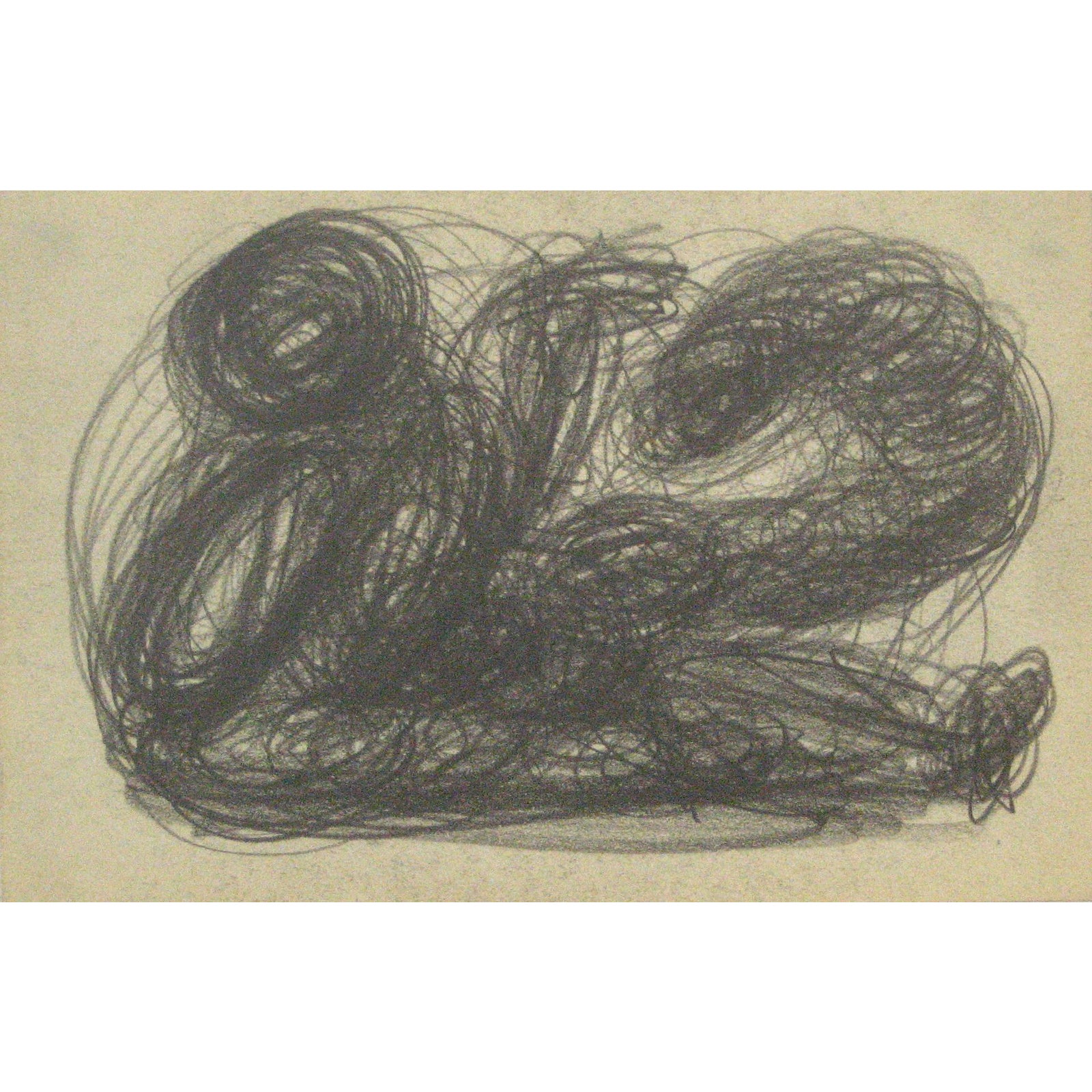 Monochromatic Swirled Graphite Abstract Early Mid 20th Century