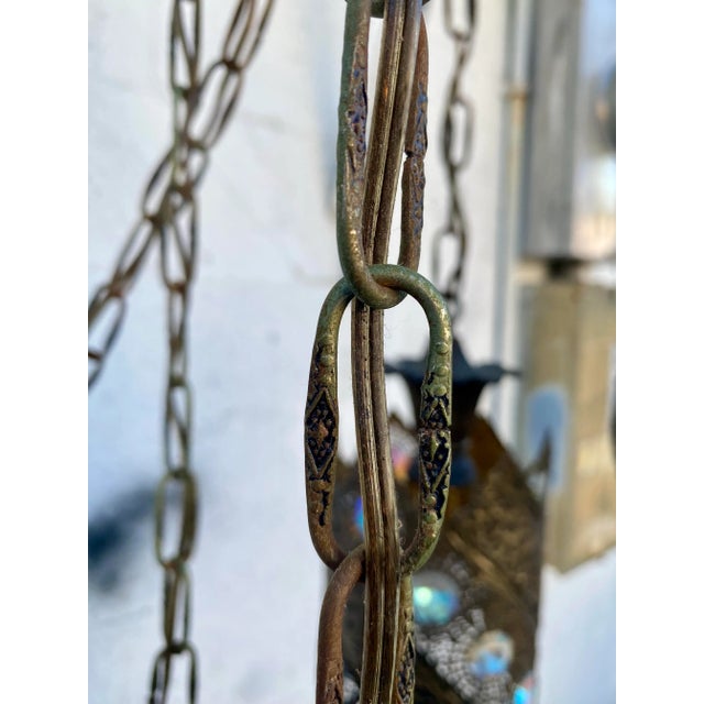 1950s 50s Jeweled Filigree Moroccan Inspired Chandelier For Sale - Image 5 of 12