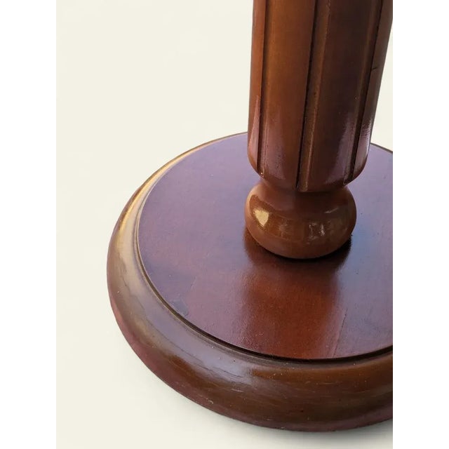 Brown Hand-Turned Plant Stand in Real Wood, 1960s For Sale - Image 8 of 11