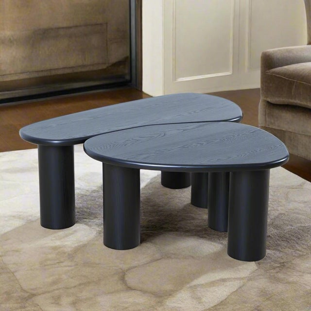 Fendy Set of 2 Free Form Wood Coffee Tables For Sale In Los Angeles - Image 6 of 8