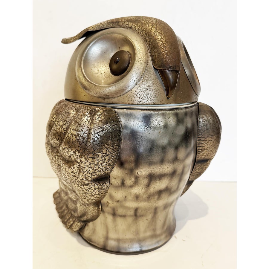 1960s Seymour Mann Pewtertone Olde Tankardware Owl Ice