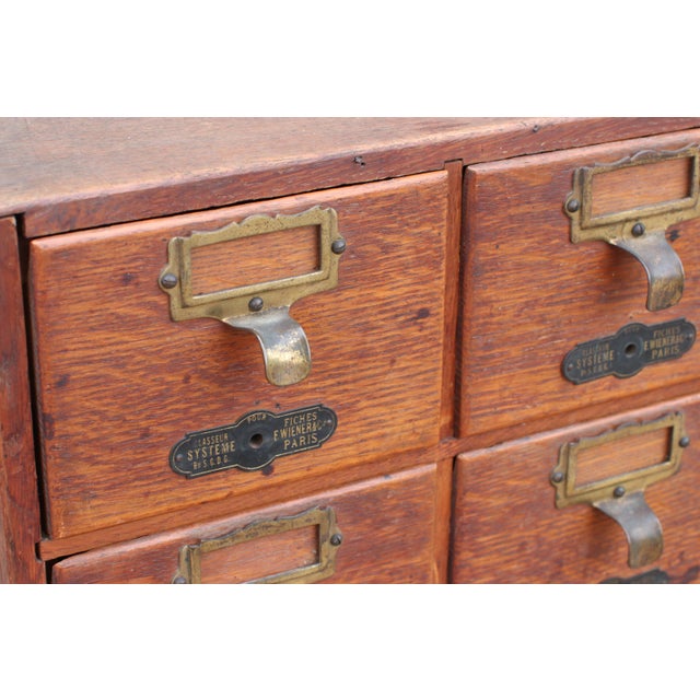 Antique French Oak Card Catalogue Cabinet, Paris, Early 20th Century For Sale - Image 6 of 10