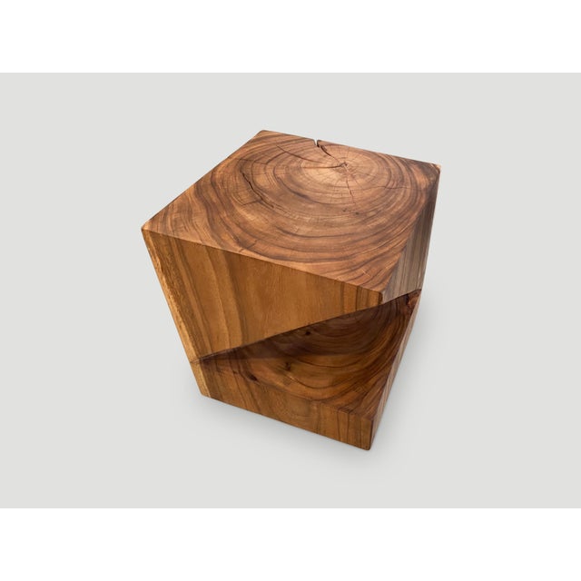 Andrianna Shamaris Suar Wood Origami Side Table For Sale - Image 10 of 18