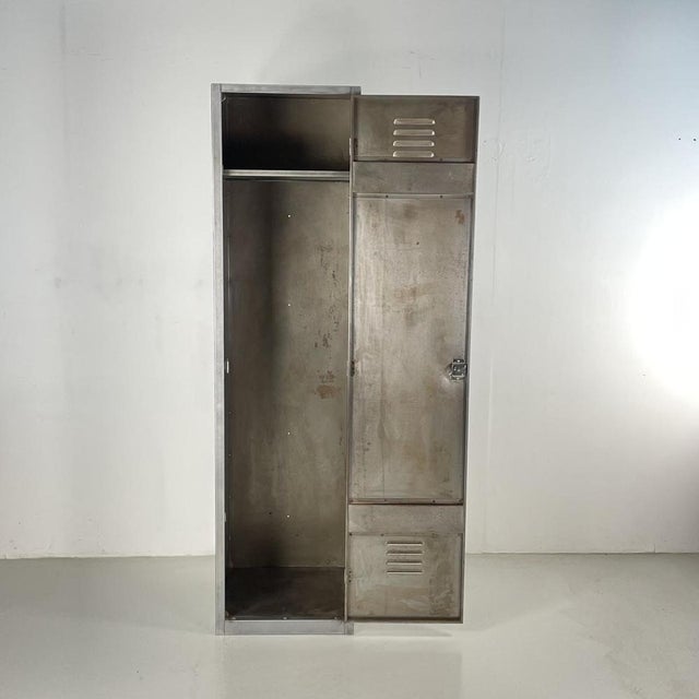 Silver Single Locker in Steel For Sale - Image 8 of 11