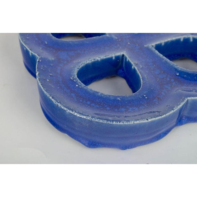 Deep Blue Glazed Stoneware Wall Relief from Gustavsberg, 1960s For Sale - Image 3 of 5