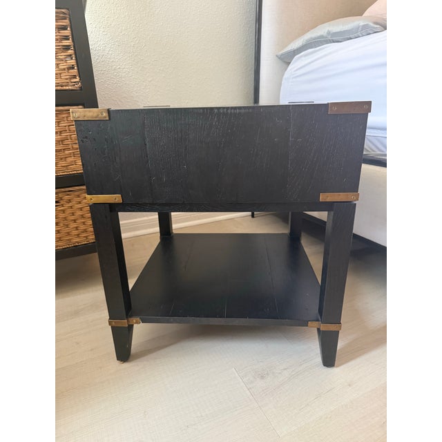 Campaign Restoration Hardware Side Table For Sale - Image 3 of 10