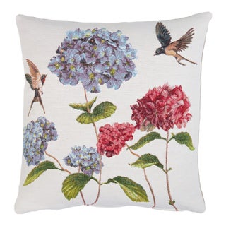 Hydrangeas Tapestry Cushion With Feather Filler - 46 X 46cm For Sale