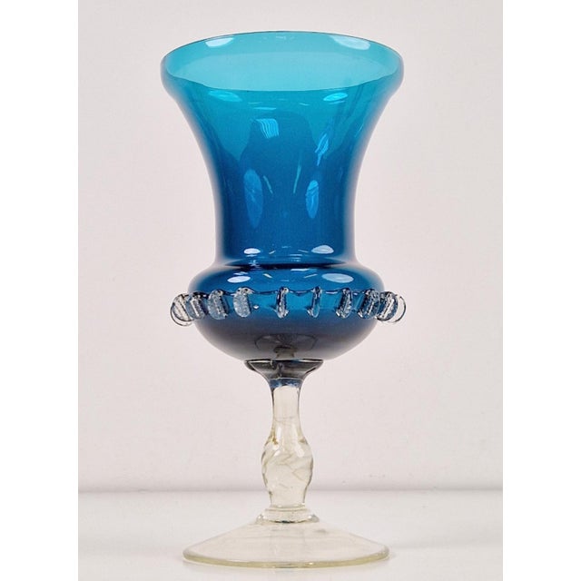 Mid-Century Modern Mid-Century Modern Blue Murano Glass Vase, 1960s For Sale - Image 3 of 10
