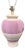 Nice vintage plaster lamp, cream with bands of incised pink tropical leaves. Looks like a lamp you’d find on a Golden...