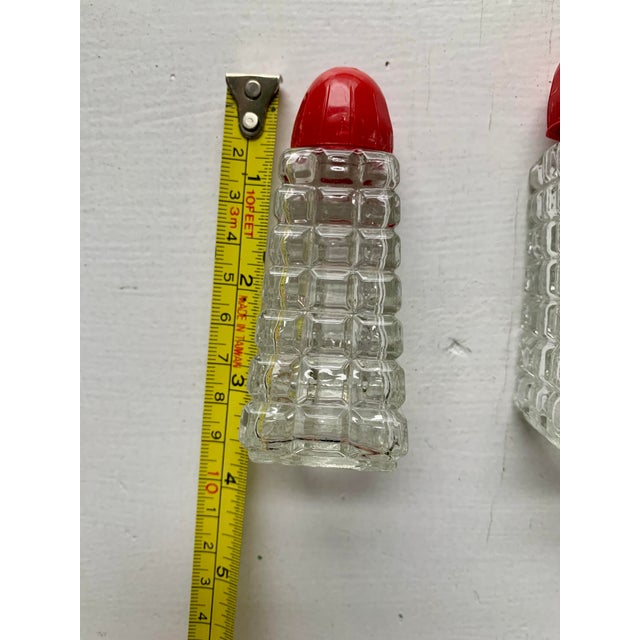 Red Vintage Glass Salt and Pepper Shakers For Sale - Image 8 of 9