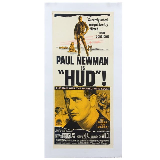 Hud Vintage Poster, Australian Daybill, Folded, Graphic Art, 1963, Paper For Sale - Image 4 of 5