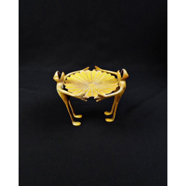 Whimsical Art Deco brass frog lily tray When playfulness and brass meet in an Art Deco image, the result is this charming...