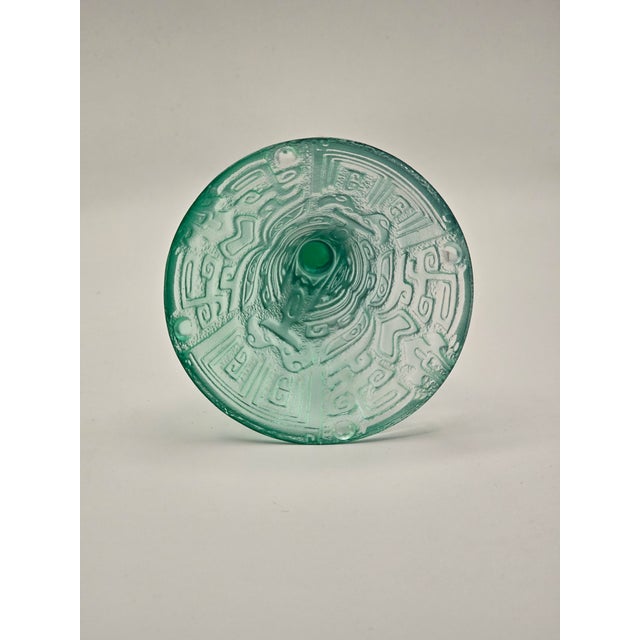 2000 - 2009 Liuli Gong Fang Green Crystal Wine Goblet/Vase For Sale - Image 5 of 5
