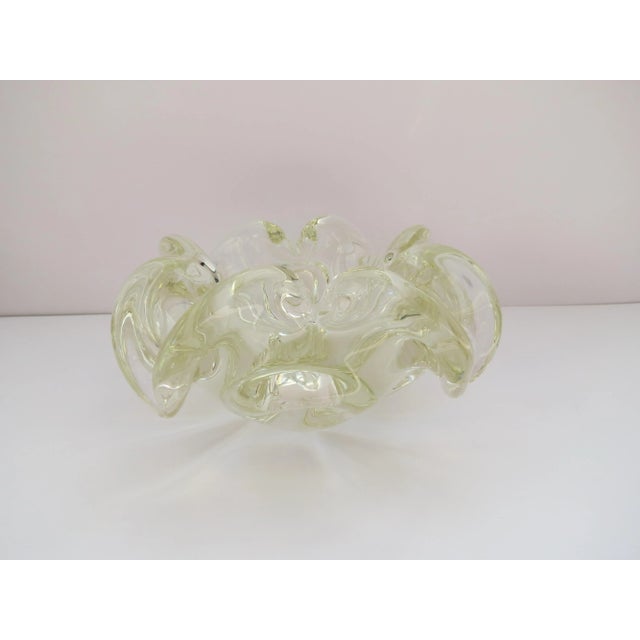 Mid-Century Modern Vintage Murano Blown Glass Clear/Gold Bowl. For Sale - Image 3 of 6