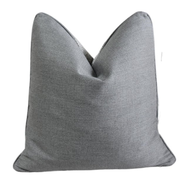 2020s Modern Cowtan & Tout Malabar Gray & Cream Spot Velvet Feather/Down Pillow For Sale - Image 5 of 5