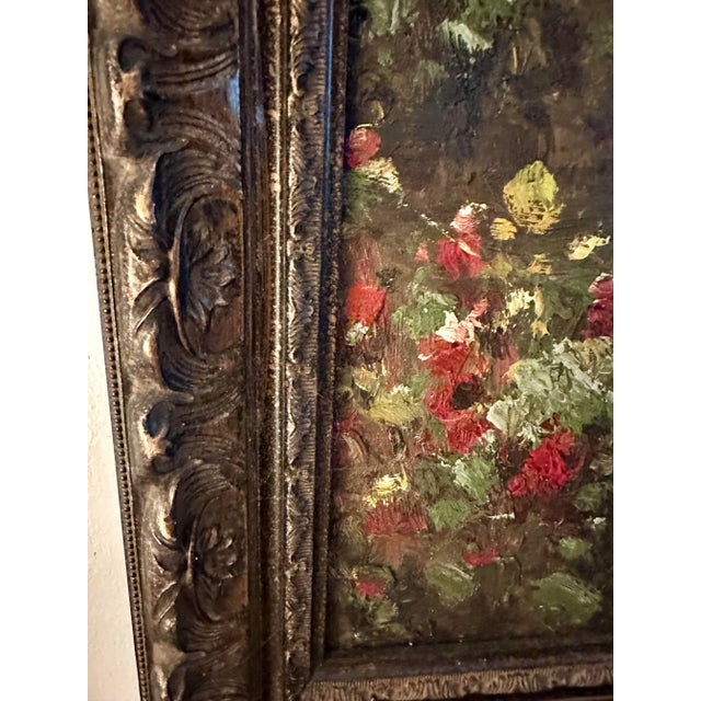 Framed Oil Painting on Canvas - the Rose Garden For Sale In Birmingham - Image 6 of 9