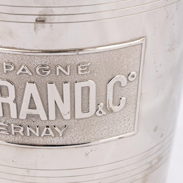 Vintage French Silver Plated Epernay Champagne Cooler by A. Merand & Co, 1930 For Sale - Image 4 of 13