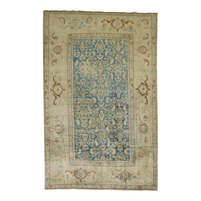 Antique Malayer Denim Blue Persian Rug For Sale