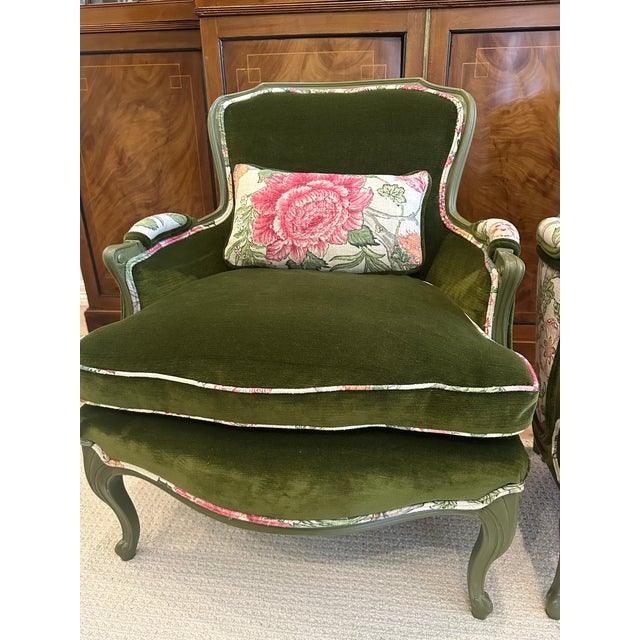 1960s French Style Bergere Accent Chairs - A Pair For Sale In Dallas - Image 6 of 9