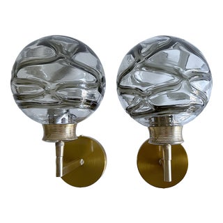 Mid-Century Modern Murano Glass Sconces from Doria Leuchten, 1970s, Set of 2 For Sale