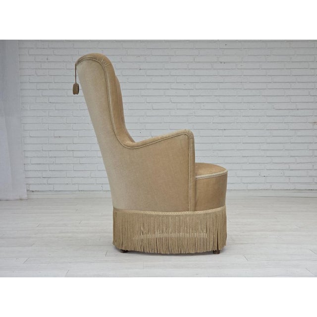 1960s Vintage Danish Chair in Furniture Velour, 1960s For Sale - Image 5 of 18