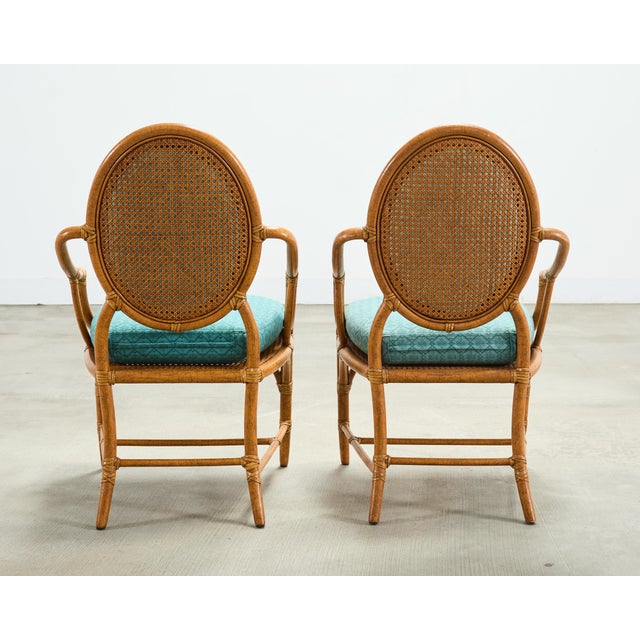 Set of Ten McGuire Organic Modern Rattan Cane Dining Chairs For Sale - Image 11 of 18